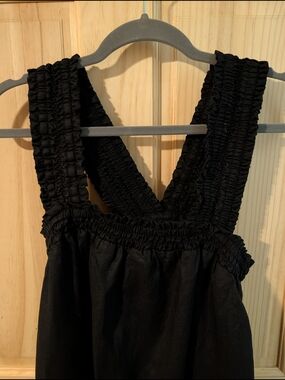 Everlane Black Smocked Strap Dress